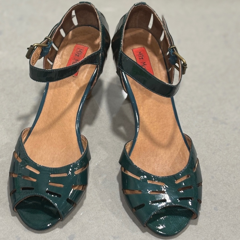 Miz Mooz Full House Leather Shoes in Emerald Green - Size 7.5